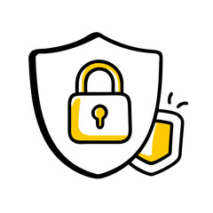 Secure Data hand drawing icon for web and graphic design