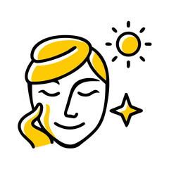 Skin Brightening hand drawing icon for web and graphic design