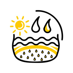 Skin Dryness hand drawing icon for web and graphic design