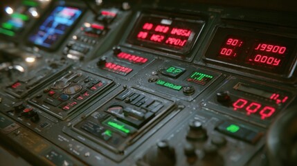 Closeup of the control panel for the greensteel furnace displaying realtime data and metrics influenced by the output from the adjacent solar ammoniacracker module.