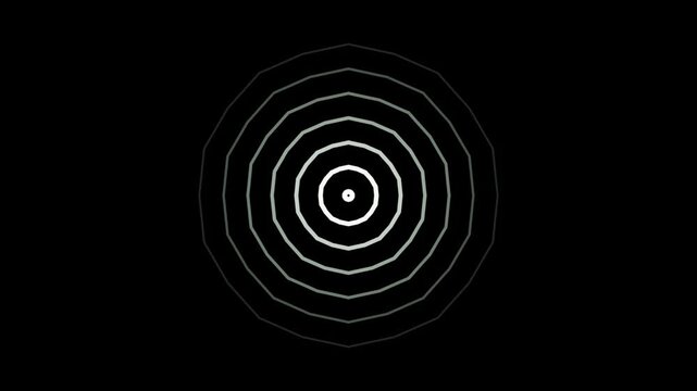 Digital radio wave White color animation. Radio wave on black background Animation. Radio waves concept. network tower produced radio wave concept. 4K Radio waves animation.