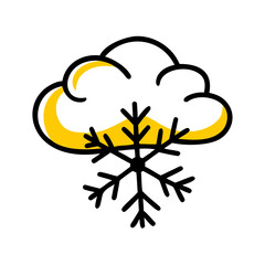 Snow hand drawing icon for web and graphic design