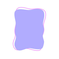 Abstract purple blob shape with pink outline graphic element.