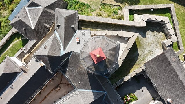 Luftaufnahme Burg Forchtenstein, Draufsicht 