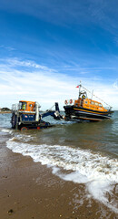 Lifeboat on Beatch Recovery and Lauch Tractor Trailer