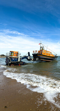 Lifeboat on Beatch Recovery and Lauch Tractor Trailer