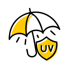 UV Protection hand drawing icon for web and graphic design