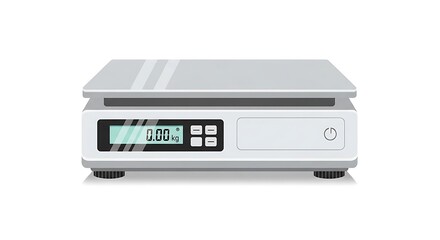 Sleek Digital Weighing Scale with Zero Reading Isolated Vector Illustration for Precision Measurement.