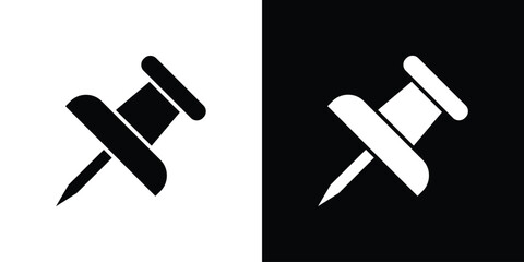 Thumbtack icon logo. simple graphic symbols