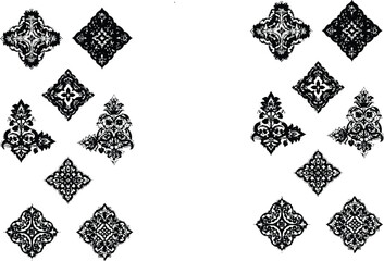 Fototapeta premium I see the image you uploaded — it contains two groups of decorative, symmetrical patterns arranged in diamond-like shapes.