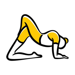 Yoga Pose hand drawing icon for web and graphic design