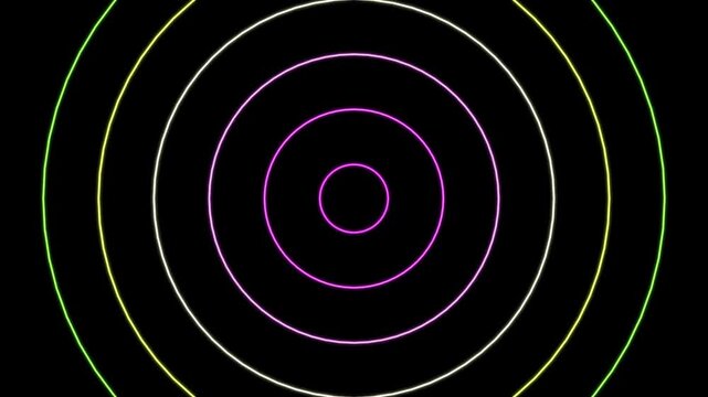 Digital radio wave White color animation. Radio wave on black background Animation. Radio waves concept. network tower produced radio wave concept. 4K Radio waves animation.