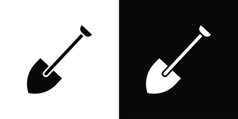 Shovel icon logo. simple graphic symbols