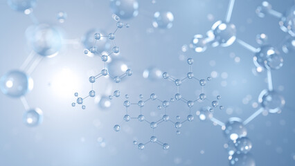 ceftriaxone molecular structure 3d, antibiotic structural chemical formula view from a microscope
