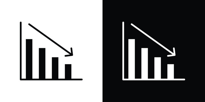 Reduction chart icon logo. simple graphic symbols