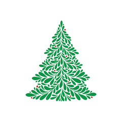 Creative Decorative Christmas Tree Vector Illustration for Holiday Design