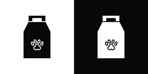 Pet food bag icon logo. simple graphic symbols