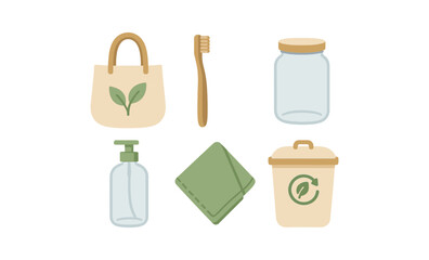 Eco friendly lifestyle set: reusable, sustainable essentials for daily use
