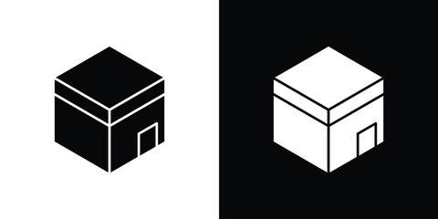 Kaaba icon logo. simple graphic symbols
