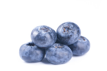 Fresh Ripe Blueberries Isolated on White Background - Healthy Organic Superfood Berries