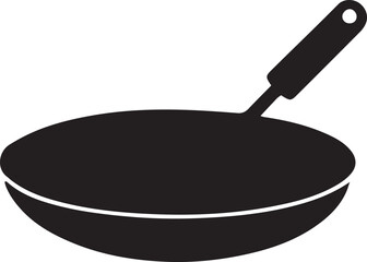 Frying Pan Silhouette Vector — Cookware Icon, Kitchen Utensil Clipart