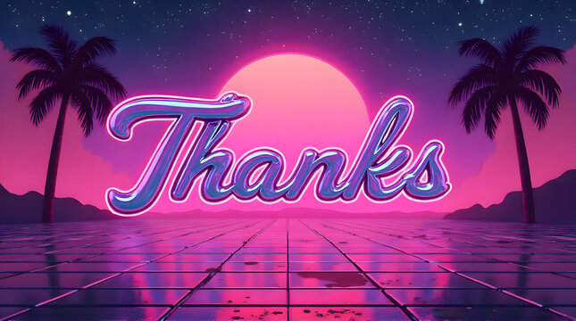  Synthwave "Thanks" Background