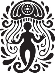 Jellyfish Silhouette Vector Illustration