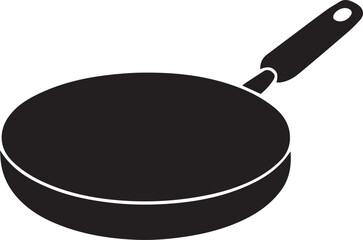 Frying Pan Silhouette Vector — Cookware Icon, Kitchen Utensil Clipart