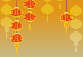 Illustration for Asian-style lantern background