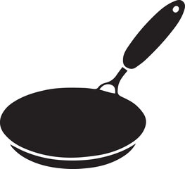 Frying Pan Silhouette Vector — Cookware Icon, Kitchen Utensil Clipart