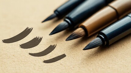 Paintbrush flatlay with elegant design, suitable for brand promotions or educational content.