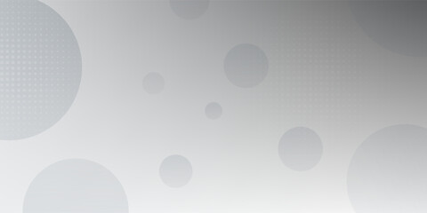 Abstract background with circles and halftone dots pattern. Grey and white backdrop
