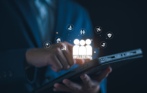 Employee with wellbeing concept, Creating benefits and satisfaction program, Fostering a positive work culture and employee engagement, The physical, mental and emotional healthcare.