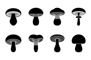 silhouette of mushroom edible food