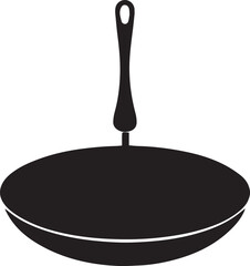 Frying Pan Silhouette Vector — Cookware Icon, Kitchen Utensil Clipart