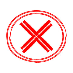 Hand-Drawn Red X Mark in Circle - Sketchy Doodle Error & Cancel Icon PNG