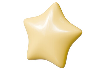 3d star icon. rating and favorite concept. Minimal cartoon yellow shiny star shape for game level reward isolated on white background. 3d render.