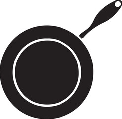 Frying Pan Silhouette Vector — Cookware Icon, Kitchen Utensil Clipart
