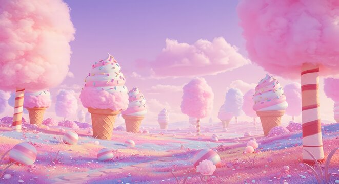 Candy land ice cream trees