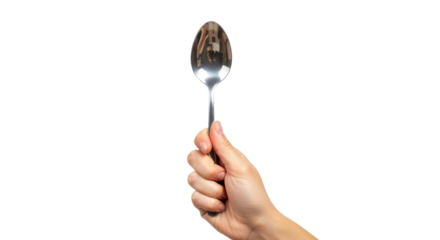 a silver spoon offering simple elegance, culinary dreams, and pure delight, isolated on transparent background