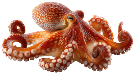Exotic Marine Marvel: An artful composition of a majestic octopus, with its textured skin and intricate features. It's a close-up view in the serene aquatic ecosystem.