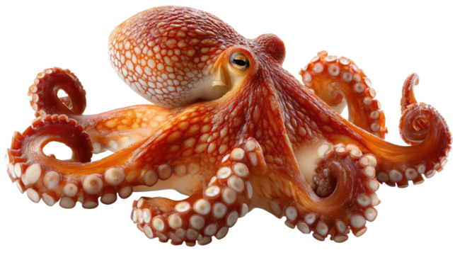 Exotic Marine Marvel: An artful composition of a majestic octopus, with its textured skin and intricate features. It's a close-up view in the serene aquatic ecosystem.
