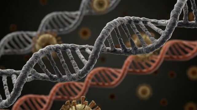 A Human DNA Structure with Blinking Dots, a Science or Genetics Concept