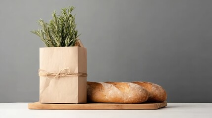 Artisan product visualization with bread, suitable for branding or lifestyle content