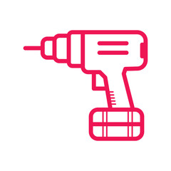 Pink Electric Drill Tool Isolated on White Background for Projects