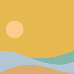 vector illustration of a sun and beach