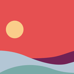 vector illustration of a sun and beach