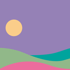 vector illustration of a sun and beach