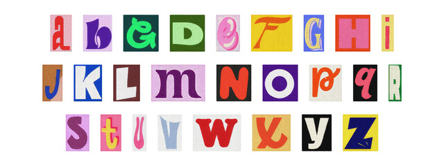 Creative Y2K retro cut-out alphabet from newspapers and magazines