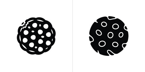 Abstract Moldball Shape, Monochrome Organic Blob with Circle Elements on White